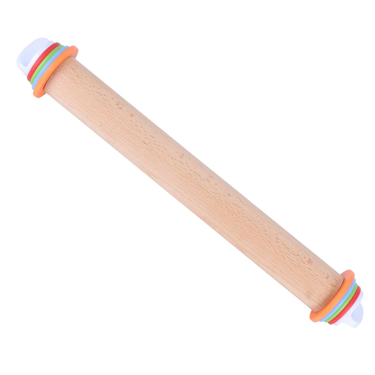Adjustable Beech and PP Rolling Pin with Detachable Ring for Cake Egg Tart Kitchen Bakery