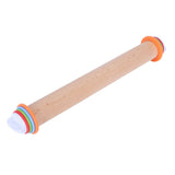 Adjustable Beech and PP Rolling Pin with Detachable Ring for Cake Egg Tart Kitchen Bakery