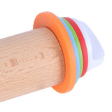 Adjustable Beech and PP Rolling Pin with Detachable Ring for Cake Egg Tart Kitchen Bakery - Extra Image
