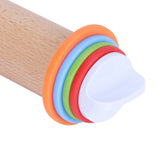 Adjustable Beech and PP Rolling Pin with Detachable Ring for Cake Egg Tart Kitchen Bakery - Extra Image