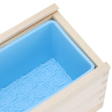 1200ml Silicone Rose Soap Mold Double Open DIY Hand-Made Soap Making Supplies Sky Blue