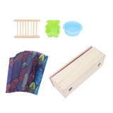 DIY Silicone Soap Mold Set with Wood Box Soap Rack Wrapping Paper Baking SuppliesPurple