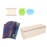 DIY Silicone Soap Mold Set with Wood Box Soap Rack Wrapping Paper Baking SuppliesPurple