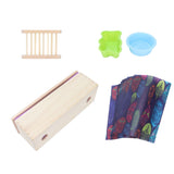 DIY Silicone Soap Mold Set with Wood Box Soap Rack Wrapping Paper Baking SuppliesPurple
