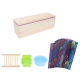 DIY Silicone Soap Mold Set with Wood Box Soap Rack Wrapping Paper Baking SuppliesPurple