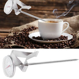 Coffee Thermometer Milk Frothing Dial Pointer Temperature Meter with Hook Kitchen Tool