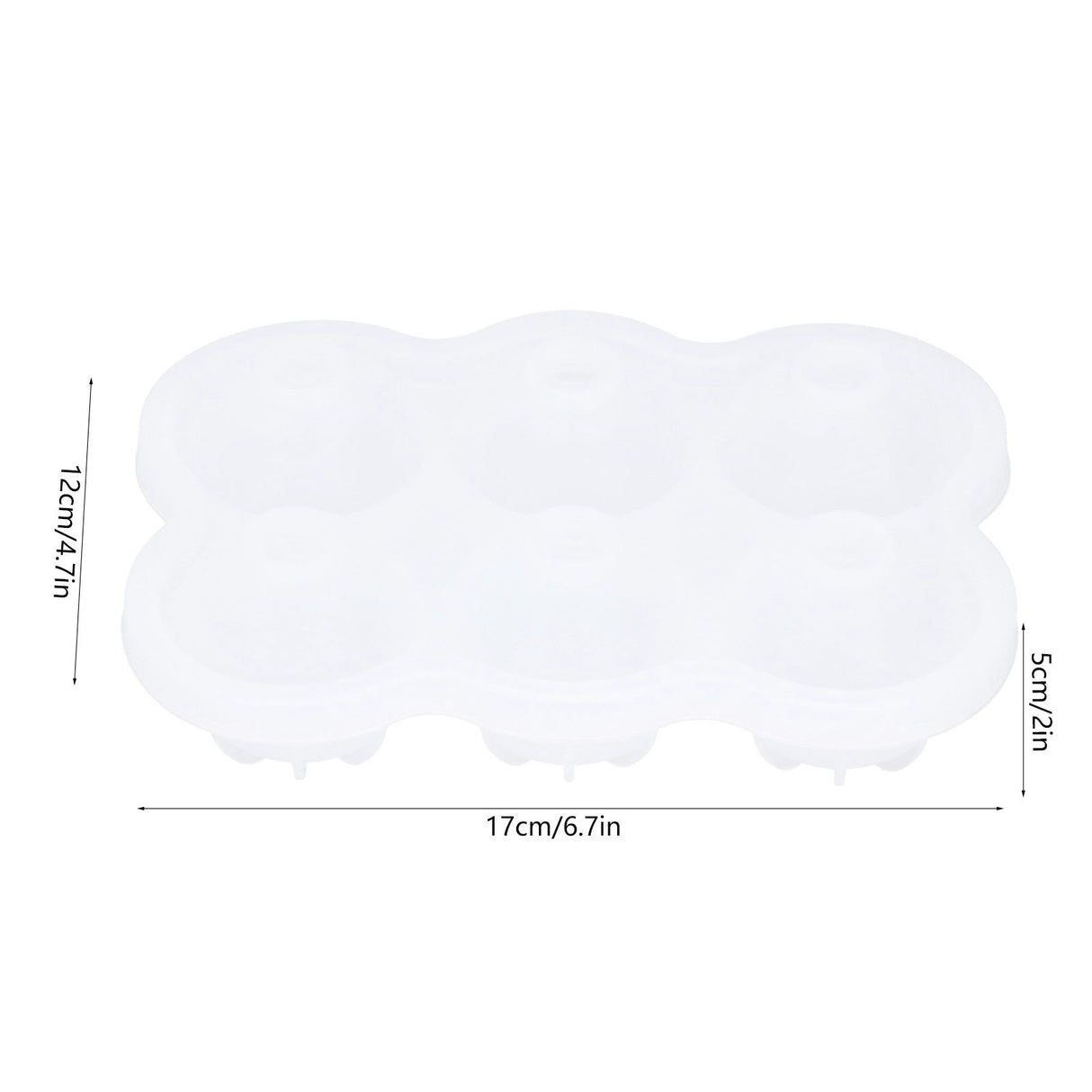 6‑Grid Silicone Ice Ball Mold with Leaking Hole Round Ice Tray for Kitchen Home Bar