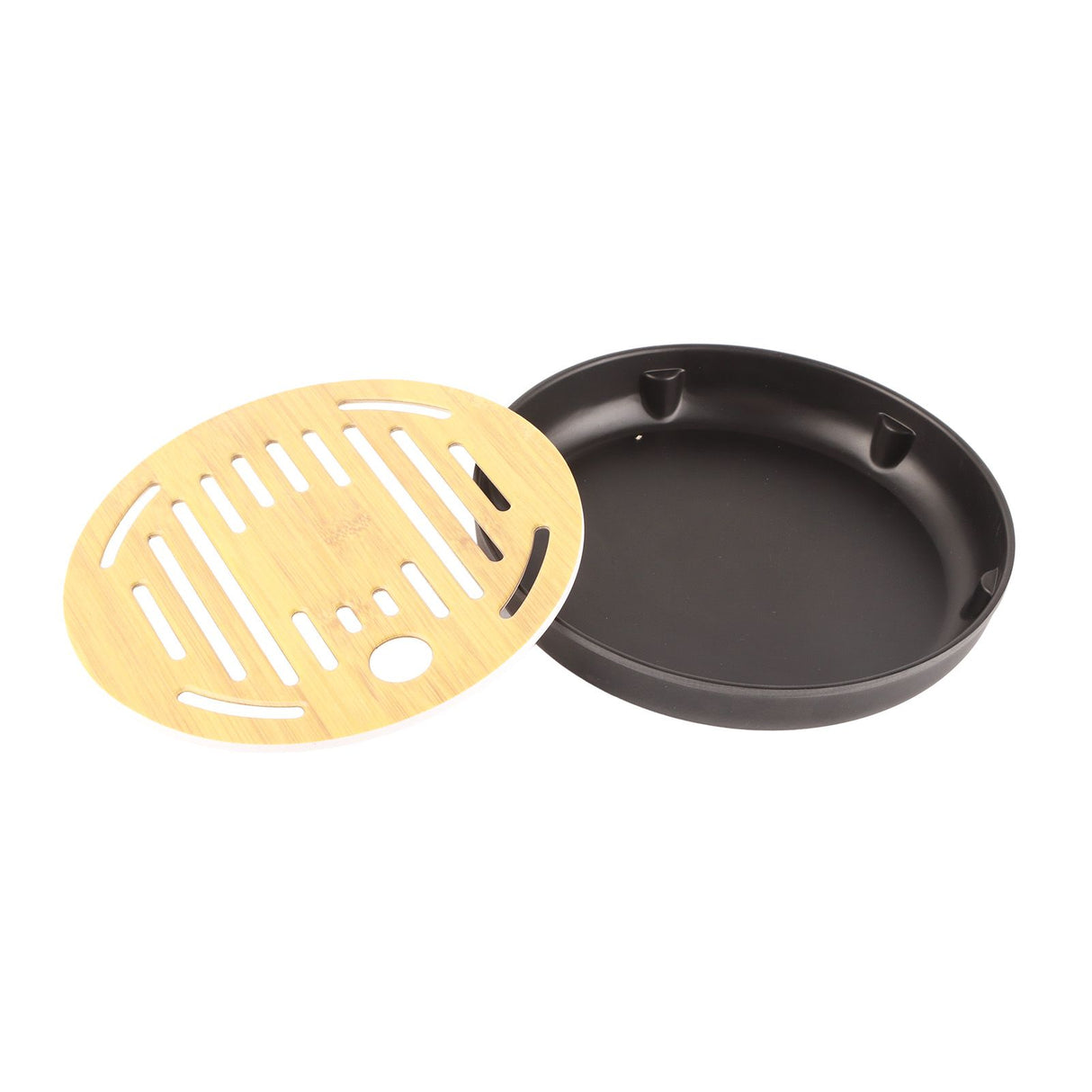 Bamboo Round Tea Tray Teapot Mat Serving Tray Drainage Water Storage Tea Set Home Supplies8in