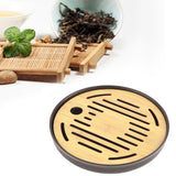 Bamboo Round Tea Tray Teapot Mat Serving Tray Drainage Water Storage Tea Set Home Supplies8in