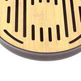Bamboo Round Tea Tray Teapot Mat Serving Tray Drainage Water Storage Tea Set Home Supplies8in
