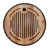 Bamboo Round Tea Tray Teapot Mat Serving Tray Drainage Water Storage Tea Set Home Supplies10in - 45-Degree Angle