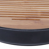 Bamboo Round Tea Tray Teapot Mat Serving Tray Drainage Water Storage Tea Set Home Supplies10in