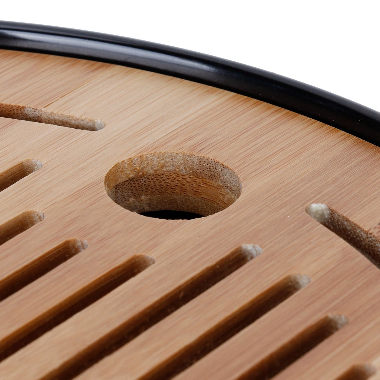 Bamboo Round Tea Tray Teapot Mat Serving Tray Drainage Water Storage Tea Set Home Supplies10in