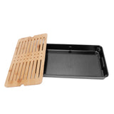 Rectangle Bamboo Tea Tray Teapot Mat Serving Tray Draining Board Tea Set Home Kitchen Use13in 1100ml