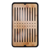 Rectangle Bamboo Tea Tray Teapot Mat Serving Tray Draining Board Tea Set Home Kitchen Use13in 1100ml - Low Angle