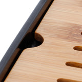Rectangle Bamboo Tea Tray Teapot Mat Serving Tray Draining Board Tea Set Home Kitchen Use13in 1100ml