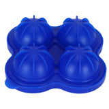 4 Hole Ice Cubes Mold Silicone Ice Ball Maker Mould Tray for Home Kitchen SuppliesDark Blue