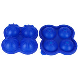 4 Hole Ice Cubes Mold Silicone Ice Ball Maker Mould Tray for Home Kitchen SuppliesDark Blue