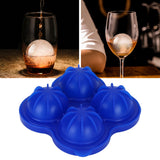 4 Hole Ice Cubes Mold Silicone Ice Ball Maker Mould Tray for Home Kitchen SuppliesDark Blue