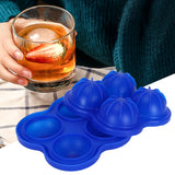4 Hole Ice Cubes Mold Silicone Ice Ball Maker Mould Tray for Home Kitchen SuppliesDark Blue
