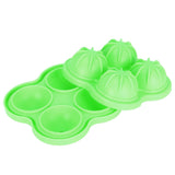 4 Hole Ice Cubes Mold Silicone Ice Ball Maker Mould Tray for Home Kitchen SuppliesGreen - Front View