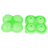 4 Hole Ice Cubes Mold Silicone Ice Ball Maker Mould Tray for Home Kitchen SuppliesGreen - Side View