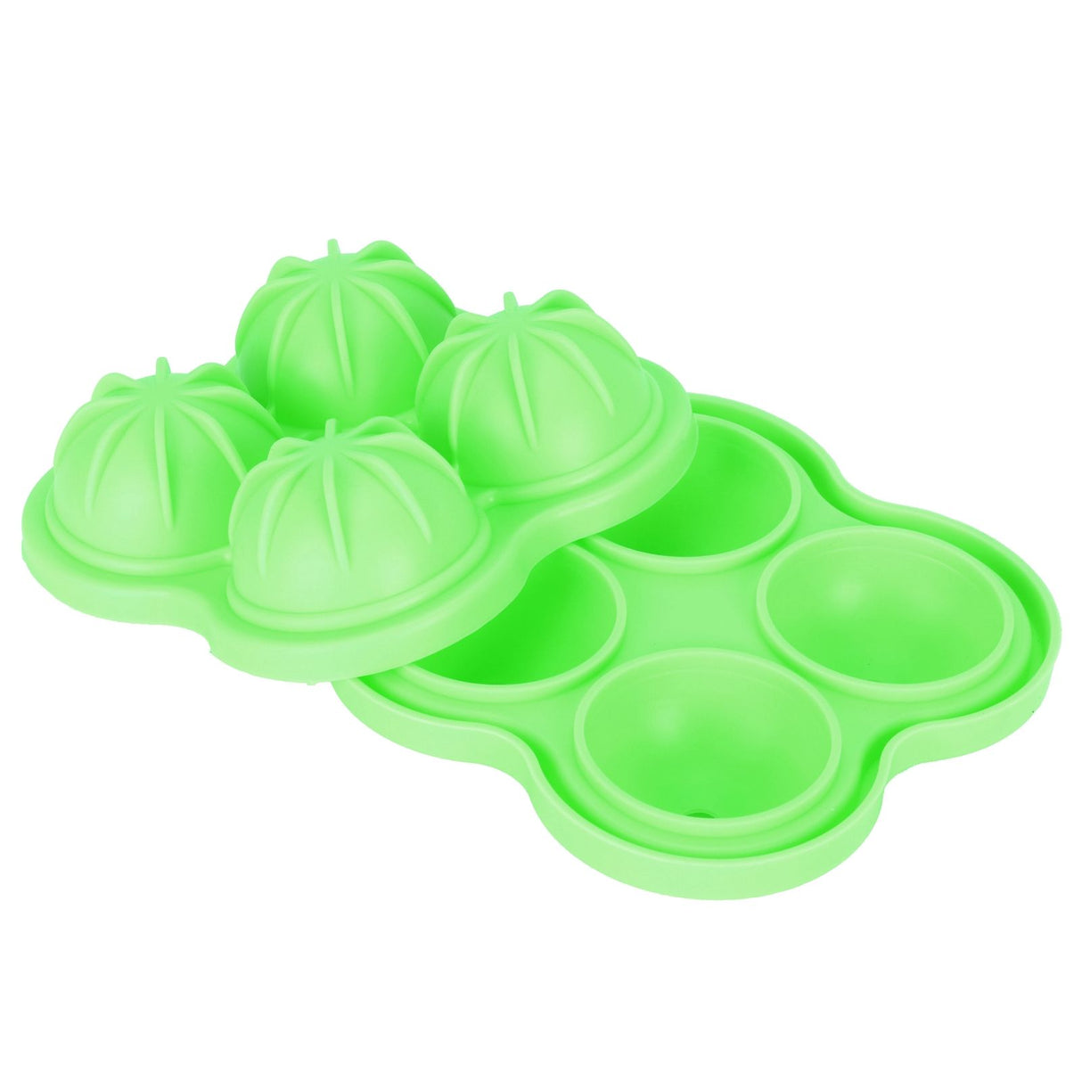 4 Hole Ice Cubes Mold Silicone Ice Ball Maker Mould Tray for Home Kitchen SuppliesGreen