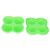 4 Hole Ice Cubes Mold Silicone Ice Ball Maker Mould Tray for Home Kitchen SuppliesGreen - Low Angle