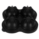 4 Hole Ice Cubes Mold Silicone Ice Ball Maker Mould Tray for Home Kitchen SuppliesBlack - Front View
