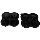 4 Hole Ice Cubes Mold Silicone Ice Ball Maker Mould Tray for Home Kitchen SuppliesBlack - Top-Down View