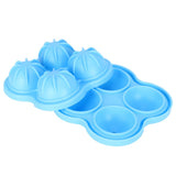 4 Hole Ice Cubes Mold Silicone Ice Ball Maker Mould Tray for Home Kitchen SuppliesSky Blue