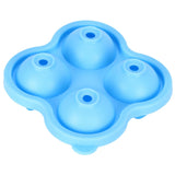 4 Hole Ice Cubes Mold Silicone Ice Ball Maker Mould Tray for Home Kitchen SuppliesSky Blue - Rear View