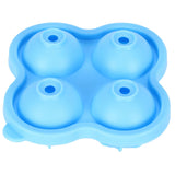 4 Hole Ice Cubes Mold Silicone Ice Ball Maker Mould Tray for Home Kitchen SuppliesSky Blue - Close-Up Angle