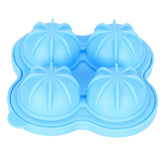 4 Hole Ice Cubes Mold Silicone Ice Ball Maker Mould Tray for Home Kitchen SuppliesSky Blue