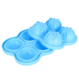 4 Hole Ice Cubes Mold Silicone Ice Ball Maker Mould Tray for Home Kitchen SuppliesSky Blue