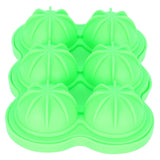 6-Grid Ice Ball Maker Reusable Silicone Ice Ball Mold Tray for Home Kitchen Bar UseGreen - Top-Down View