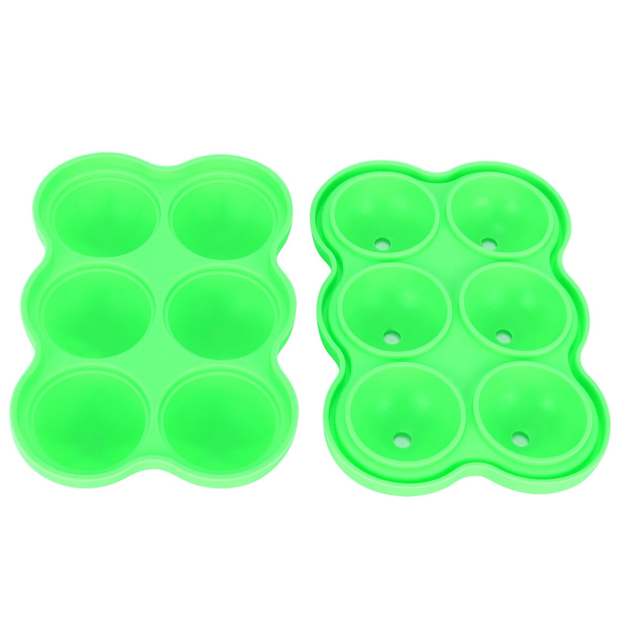6-Grid Ice Ball Maker Reusable Silicone Ice Ball Mold Tray for Home Kitchen Bar UseGreen