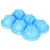 6-Grid Ice Ball Maker Reusable Silicone Ice Ball Mold Tray for Home Kitchen Bar UseSky Blue - Front View