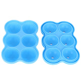 6-Grid Ice Ball Maker Reusable Silicone Ice Ball Mold Tray for Home Kitchen Bar UseSky Blue - 45-Degree Angle