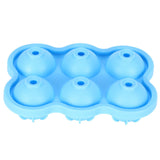 6-Grid Ice Ball Maker Reusable Silicone Ice Ball Mold Tray for Home Kitchen Bar UseSky Blue - Low Angle