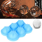 6-Grid Ice Ball Maker Reusable Silicone Ice Ball Mold Tray for Home Kitchen Bar UseSky Blue