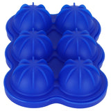 6-Grid Ice Ball Maker Reusable Silicone Ice Ball Mold Tray for Home Kitchen Bar UseDark Blue - Top-Down View