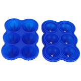 6-Grid Ice Ball Maker Reusable Silicone Ice Ball Mold Tray for Home Kitchen Bar UseDark Blue