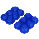 6-Grid Ice Ball Maker Reusable Silicone Ice Ball Mold Tray for Home Kitchen Bar UseDark Blue