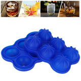 6-Grid Ice Ball Maker Reusable Silicone Ice Ball Mold Tray for Home Kitchen Bar UseDark Blue