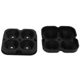 4Grid Ice Mold Reusable DiamondShape Ice Cubes Maker Tray Home Kitchen Supplies(Black ) - Front View