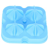 4Grid Ice Mold Reusable DiamondShape Ice Cubes Maker Tray Home Kitchen Supplies(Blue )