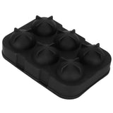 6-Grid Ice Ball Maker Black Reusable Ice Ball Mold for Beer Cocktail Wine Beverage