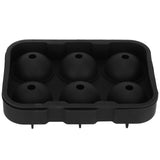 6-Grid Ice Ball Maker Black Reusable Ice Ball Mold for Beer Cocktail Wine Beverage