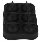 6-Grid Ice Ball Maker Black Reusable Ice Ball Mold for Beer Cocktail Wine Beverage - Top-Down View